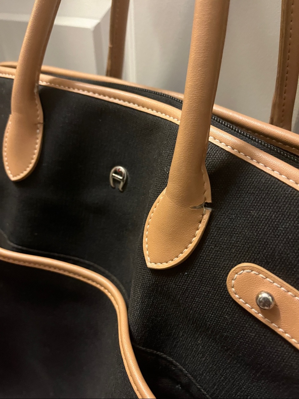 Large Black Canvas Tote - Picture 4 of 6
